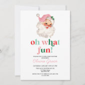 Retro Roze Kerstman oh wat leuk Baby shower Kaart (Voorkant)