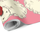 Retro Roze kerstmis Cadeaupapier (Rol Hoek)