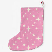 Retro Roze Kerstmis Sparkle Patroon Aangepaste Naa Kleine Kerstsok (Achterkant)