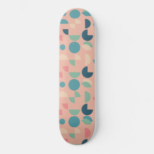 Retro Roze Kleurrijke Moderne Geometrische Tribal Skateboard