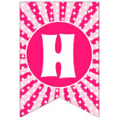 Retro Roze koningin van de harten van afgelopen da Vlaggetjes (Tweede vlag)