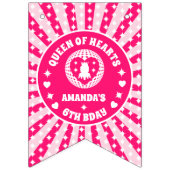 Retro Roze koningin van de harten van afgelopen da Vlaggetjes (Eerste vlag)