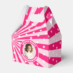 Retro Roze Koningin van Harten Verjaardagsfeest Fo Bedankdoosjes
