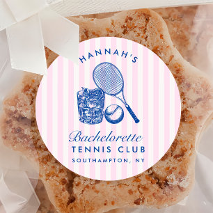 Retro Roze Laatste Zwaai Voor De Ring Tennis Bach Ronde Sticker