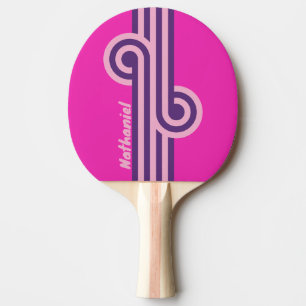 Retro Roze Luchtlus met Naam Tafeltennisbatje