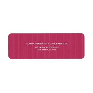 Retro Roze Magenta Pinstripe Retouradreslabel Etiket