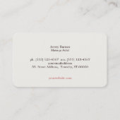 Retro Roze Make-up Artiest Visitekaartje (Achterkant)