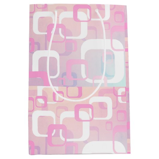 Retro Roze Medium Gift Bag Medium Cadeauzakje (Voorkant)