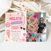 Retro Roze Meisje Verjaardag
