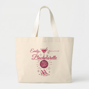 Retro Roze Meisjes Worden Tamer Vrijgezellenfeestj Grote Tote Bag