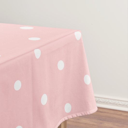 Retro roze met witte poka dots tablet tafelkleed (Voorbeeld)