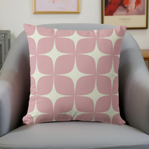 Retro Roze Mid Century Modern Boho Geometrisch Kussen