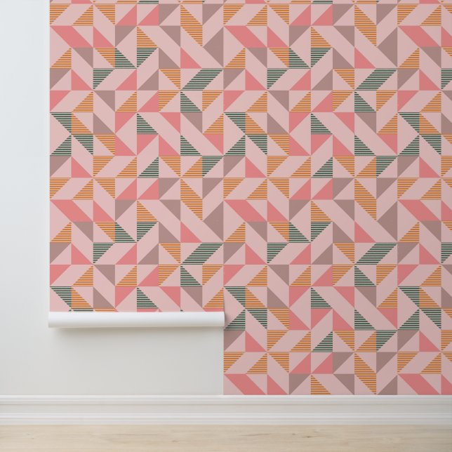 Retro roze midden eeuw behang (Applicatie)