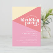 Retro Roze | Modern Girly Any Age verjaardagsfeest Kaart (Staand voorkant)