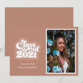 Retro Roze Moderne Klasse van 2021 aankondiging (Voorkant / Achterkant)