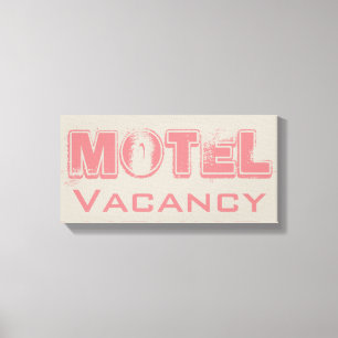 Retro Roze Motel Canvas Afdruk