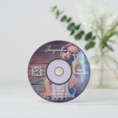 Retro Roze Muziekmaker Cd Dj Visitekaartje Kaart (Staand voorkant)