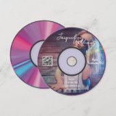 Retro Roze Muziekmaker Cd Dj Visitekaartje Kaart (Voorkant / Achterkant)