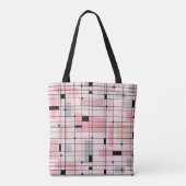 Retro Roze Net en Starbursts Canvas tas (Achterkant)