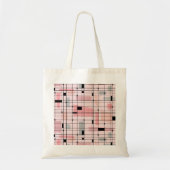 Retro Roze Net en Starbursts Canvas tas (Voorkant)