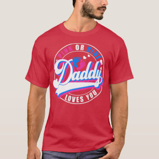 Retro roze of blauwe papa houdt van je Baby Rev T-shirt