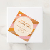 Retro Roze Oranje Aangepaste Trouwfeest Dank Je Bedankjes Labels (In situ)