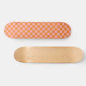 Retro Roze Oranje dambord Skateboard (Horizontaal)