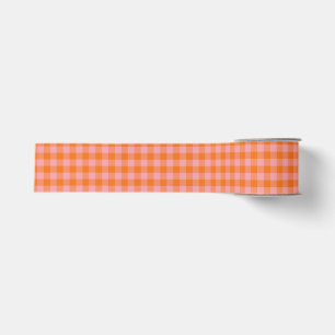 Retro roze oranje geruite ruitjespatroon leuk fees grosgrain lint