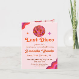 Retro Roze Oranje Laatste disco Bachelorette Weeke
