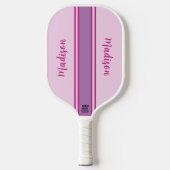 Retro Roze, Paarse & Fuchia Gestreept Pickleball Paddle (Voorkant)