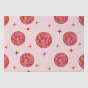 Retro Roze Paarse Oranje Disco Balls met Sterren Tissuepapier