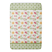 Retro Roze paneel van lente-vogels Badmat (Voorkant Verticaal)