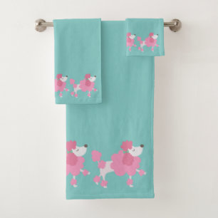 Retro Roze Parade van de Poedel Bad Handdoek