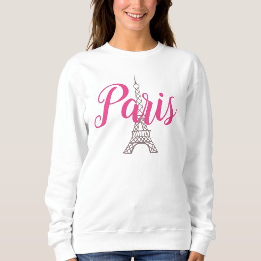Retro Roze Paris Sweatshirt (Voorkant)