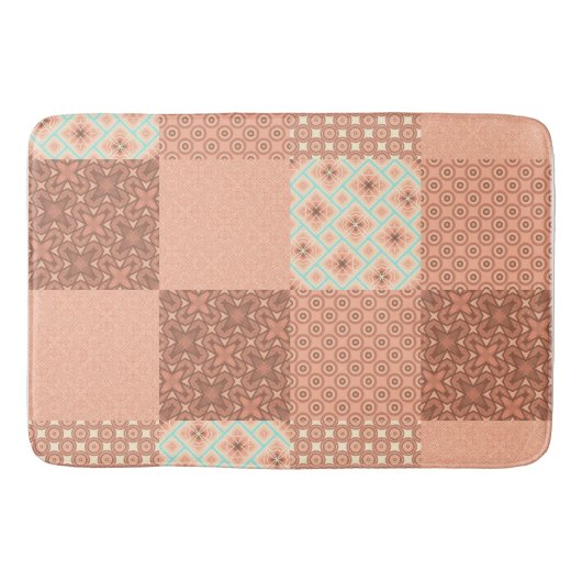 Retro Roze Patchwork Badmat (Voorkant)