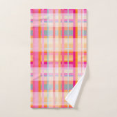 Retro  roze patroon in pastels bad handdoek (Handdoek)