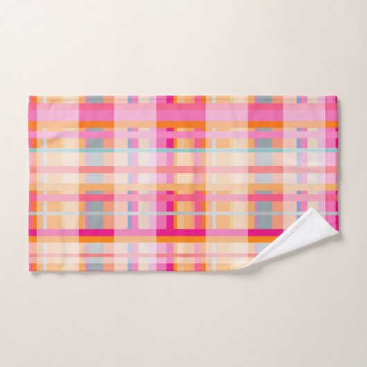 Retro  roze patroon in pastels bad handdoek (Handdoek)