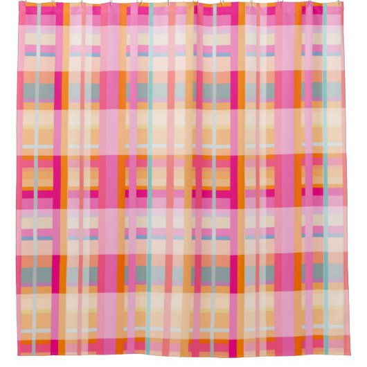 Retro  roze patroon in pastels douchegordijn (Voorkant)