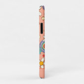 Retro Roze Perzik Sinaasappel Groovy Bloemen Trend Case-Mate iPhone Case (Achterkant/rechts)