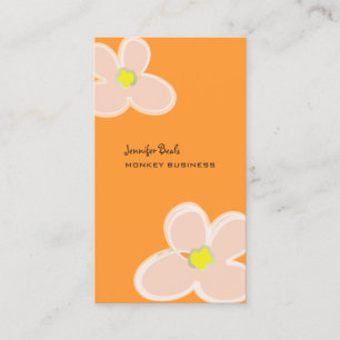 RETRO ROZE PLUMERIA'S/DIY ACHTERGRONDKLEUR VISITEKAARTJE