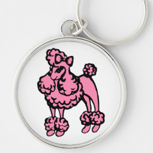 Retro Roze Poodle Sleutelhanger