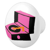 Retro Roze Record Player Keramische Pull Knop (Rechts)