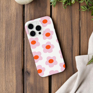 Retro Roze Rode Bloemen Chic Whimsical Preppy Hipp iPhone 16 Pro Hoesje