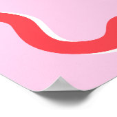 Retro roze rode kromme die golvend afstuderen kron poster (Hoek)