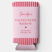 Retro Roze & Rode Strepen Bruidsdouche Custom (Achterkant)