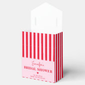 Retro roze & rode strepen bruiloft feest Custom Bedankdoosjes (Geopend)