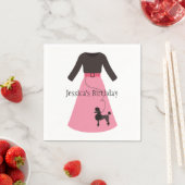 Retro Roze Roestrode Servet (Insitu)