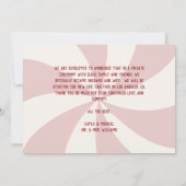 Retro Roze Rood & Cream Gewoon Getrouwd Foto Bruil Aankondiging (Achterkant)