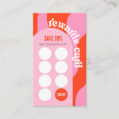 Retro Roze & Rood Unieke Beauty Salon Nail Spa Klantenkaartje (Voorkant)