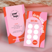 Retro Roze & Rood Unieke Beauty Salon Nail Spa Klantenkaartje